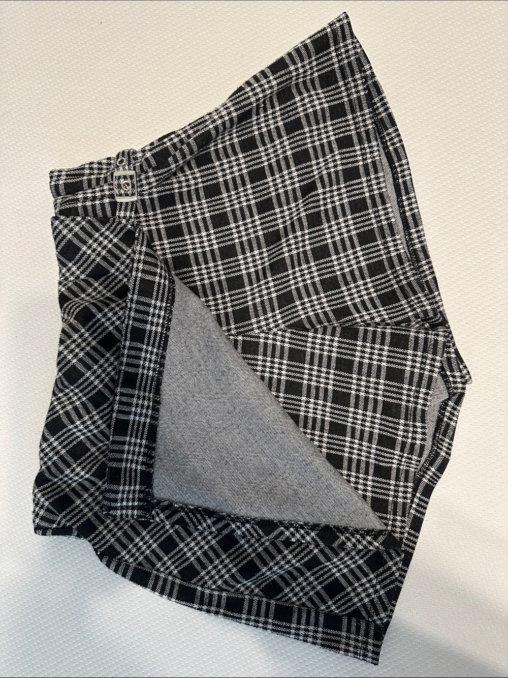 Black and White Plaid Girl’s Casual Skort